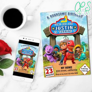 Dino Ranch Birthday Invitation Customizable Template to Print at Home Instant Download