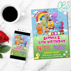Bichikids Mobile Invite Customizable Template Instant Download