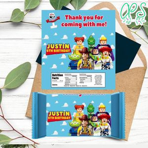 Lego Toy Story Candy Bar Label Customizable Template Instant Download