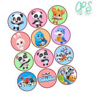 Baby Bus Cupcake Toppers Template Printable Instant Download