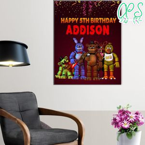 Five Nights Birthday Poster Digital File Printable Instant Download