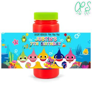 Baby Shark Bubbles Wrapper Template to Print at Home Instant Download