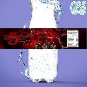 Stranger Things 5 The Final Birthday Water Bottle Label Template To Print At Home Instant Download