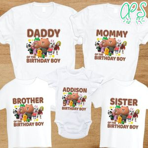 Brown and Friends Family Birthday PNG file template