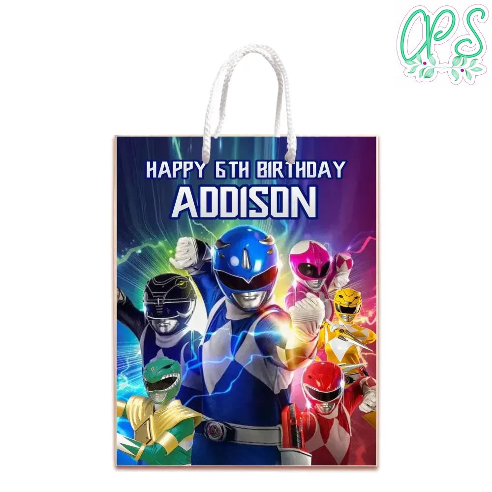 Power Rangers Gift Bag Label Template Printable DIY | CustomPartyShirts