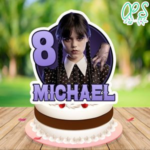 Wednesday Birthday Cake Topper Template Printable Instant Download