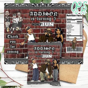 Cholo Birthday Honey Buns Snack Bag Label Customizable Instant Download