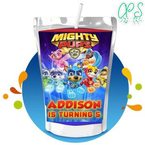 Paw Patrol Mighty Pups Capri Sun Birthday Labels Digital File Printable Instant Download