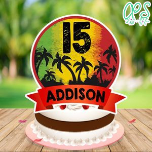 Jamaican Cake Topper Template Printable Instant Download