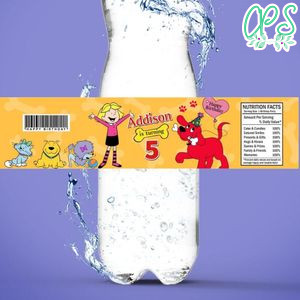 Clifford Birthday Water Bottle Label Template to Print at Home Instant Download
