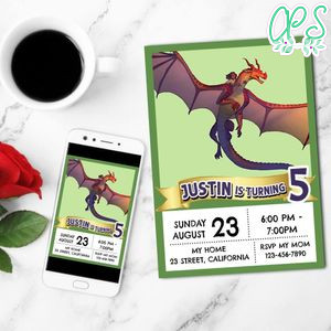 Wings of Fire Sky Invitation Customizable Template to Print at Home Instant Download