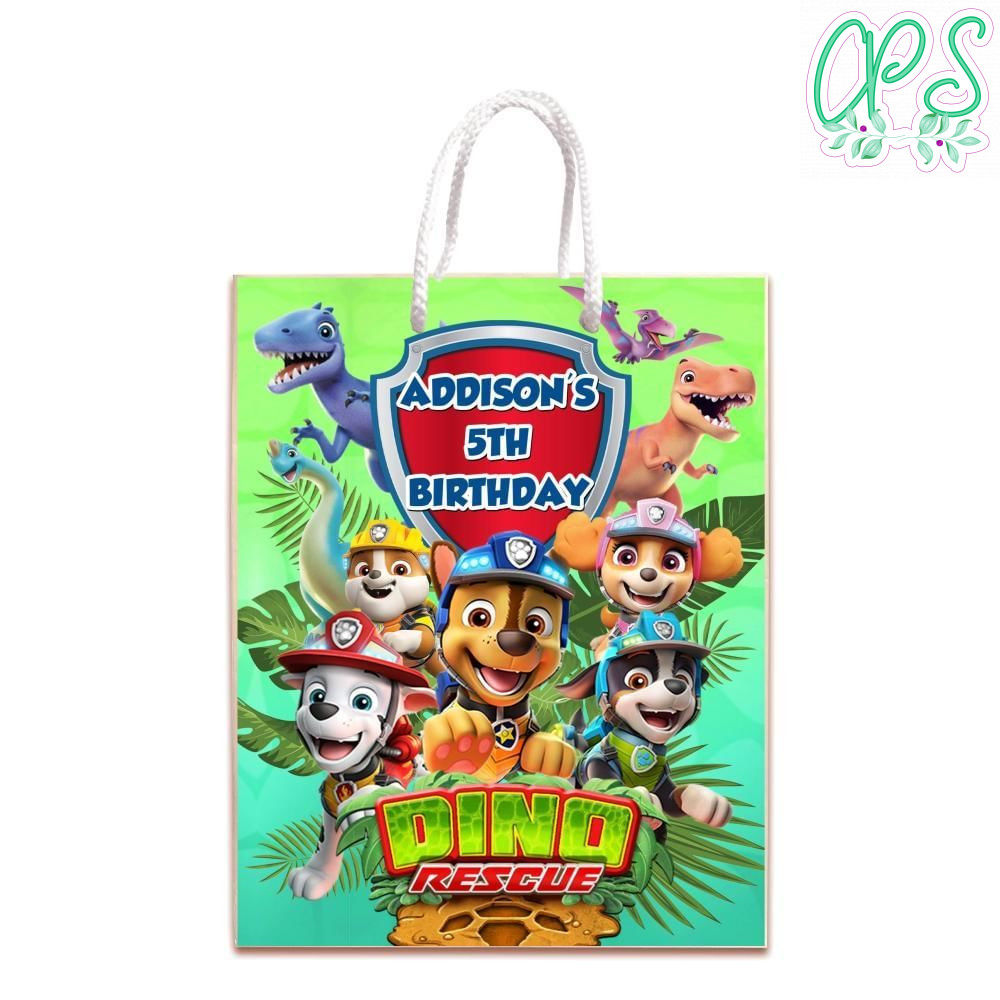 Dino Rescue Gift Bag Label Template Printable Instant Download