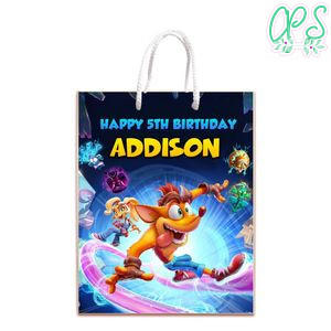 Crash Bandicoot Gift Bag Label Template Printable Instant Download