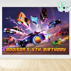 Rocket League Birthday Backdrop Digital File Template Instant Download