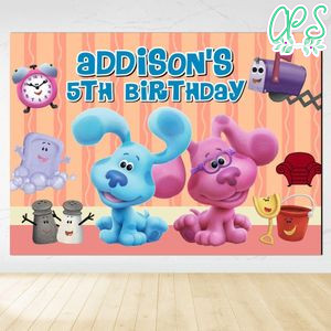 Blue's Clues Birthday Backdrop Digital File Template Instant Download