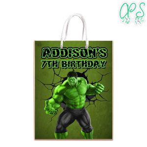 Hulk Gift Bag Label Template Printable Instant Download