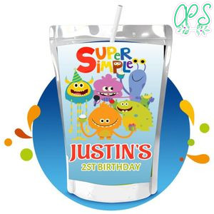 Super Simple Song Capri Sun Birthday Labels Digital File Printable Instant Download