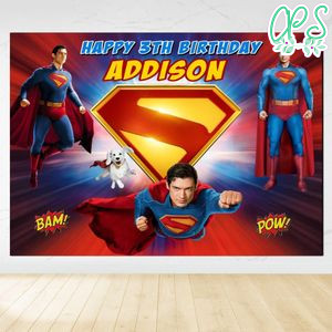 Superman 2025 Birthday Backdrop Digital File Template Instant Download
