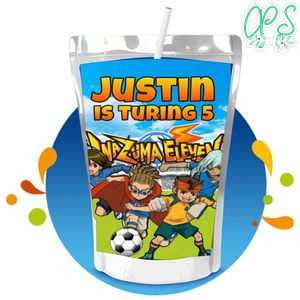 Inazuma Eleven Capri Sun Birthday Labels Digital File Printable Instant Download