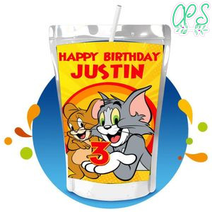 Tom and jerry Capri Sun Birthday Labels Digital File Printable Instant Download