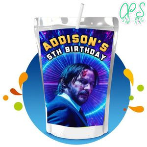 John wick Capri Sun Birthday Labels Digital File Printable Instant Download