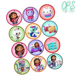 Gabby Dollhouse Cupcake Toppers Template Printable Instant Download