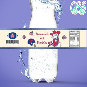 Ole miss Bottle Label Birthday Water Bottle Label Template to Print at Home Instant Download