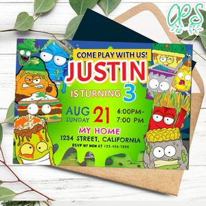 Grossery Gang Invitation Customizable Template to Print at Home Instant Download