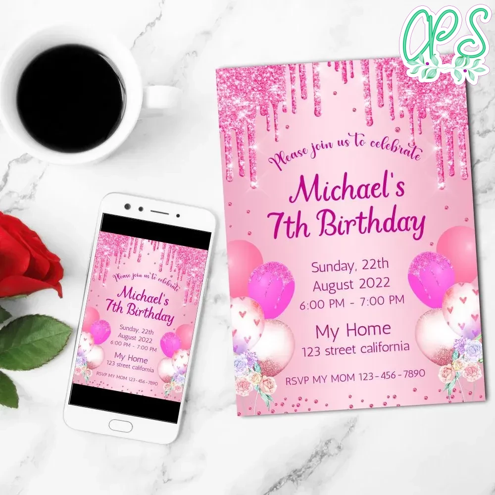 Shades of pink Invitation Customizable Template DIY CustomPartyShirts