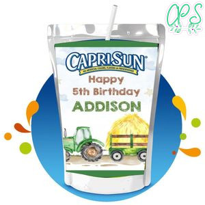 Tractor Capri Sun Birthday Labels Digital File Printable Instant Download