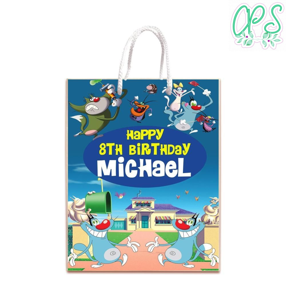 Oggy Gift Bag Label Template Printable Instant Download