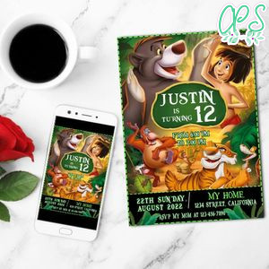 the jungle book Birthday Invitation Customizable Template to Print at Home Instant Download