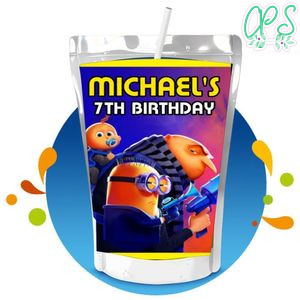 Despicable me 4 Capri Sun Birthday Label Digital File Printable Instant Download