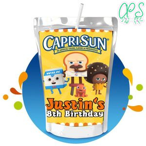 Bread barbershop Capri Sun Birthday Labels Digital File Printable Instant Download