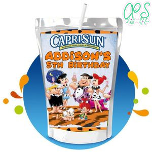 Flintstone Capri Sun Birthday Labels Digital File Printable Instant Download