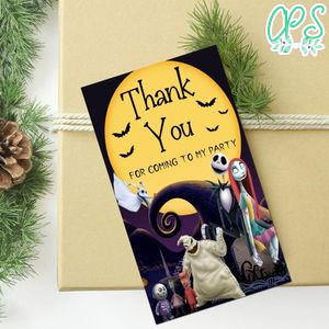 Nightmare Before Christmas Thank you tag Customizable Template to Print at Home Instant Download