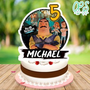 Hello neighbor Birthday Cake Topper Template Printable Instant Download