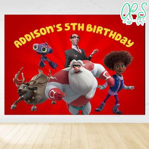 Superklaus Birthday Backdrop Digital File Template Instant Download