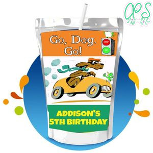 Go dog go Capri Sun Birthday Labels Digital File Printable Instant Download