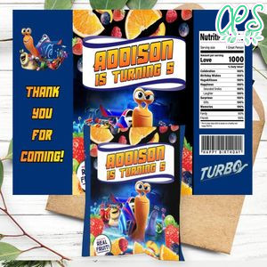 Turbo Racing Team Birthday Party Fruit Snack Bag Digital File Printable Instant Download