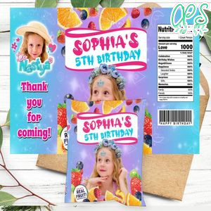 Nastya Birthday Party Fruit Snack Bag Digital File Printable Instant Download
