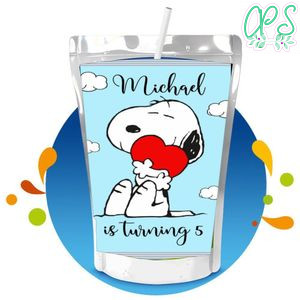 Snoopy Capri Sun Birthday Labels Digital File Printable Instant Download
