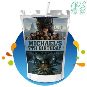 Wakanda Forever Capri Sun Birthday Labels Digital File Printable Instant Download