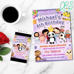 Little Baby Bum Birthday Mobile Invite Customizable Template Instant Download