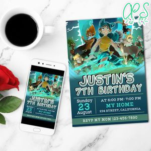 Wakfu Birthday Invitation Customizable Template to Print at Home Instant Download