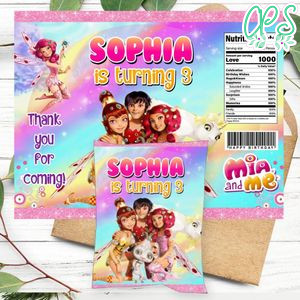 Mia and Me Birthday Party Chip Bag Digital File Printable Instant Download