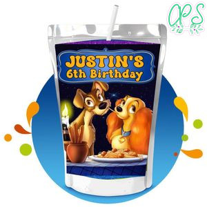Lady And The Tramp Capri Sun Birthday Labels Digital File Printable Instant Download