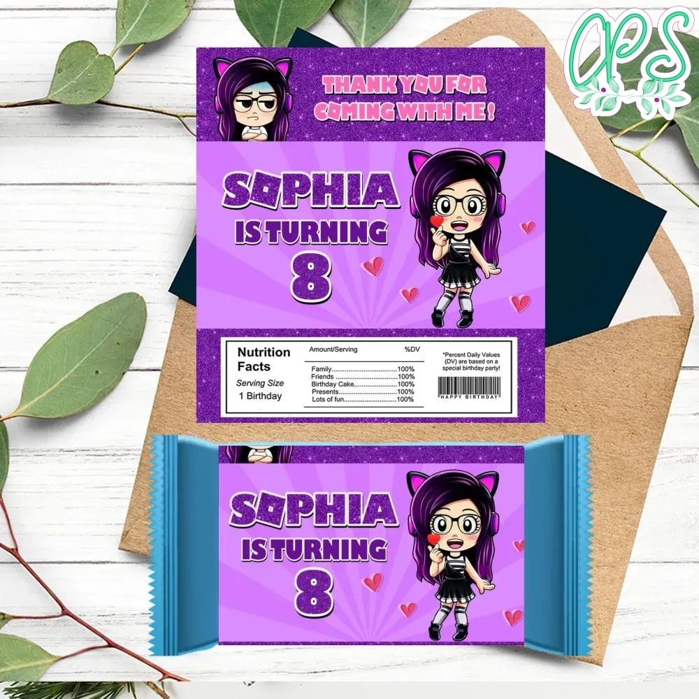 Kori juega Candy bar Label Customizable Template DIY
