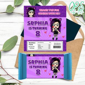 Kori juega Candy bar Label Customizable Template Instant Download
