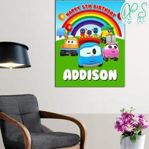 Leo The Truck Birthday Poster Digital File Printable Instant Download
